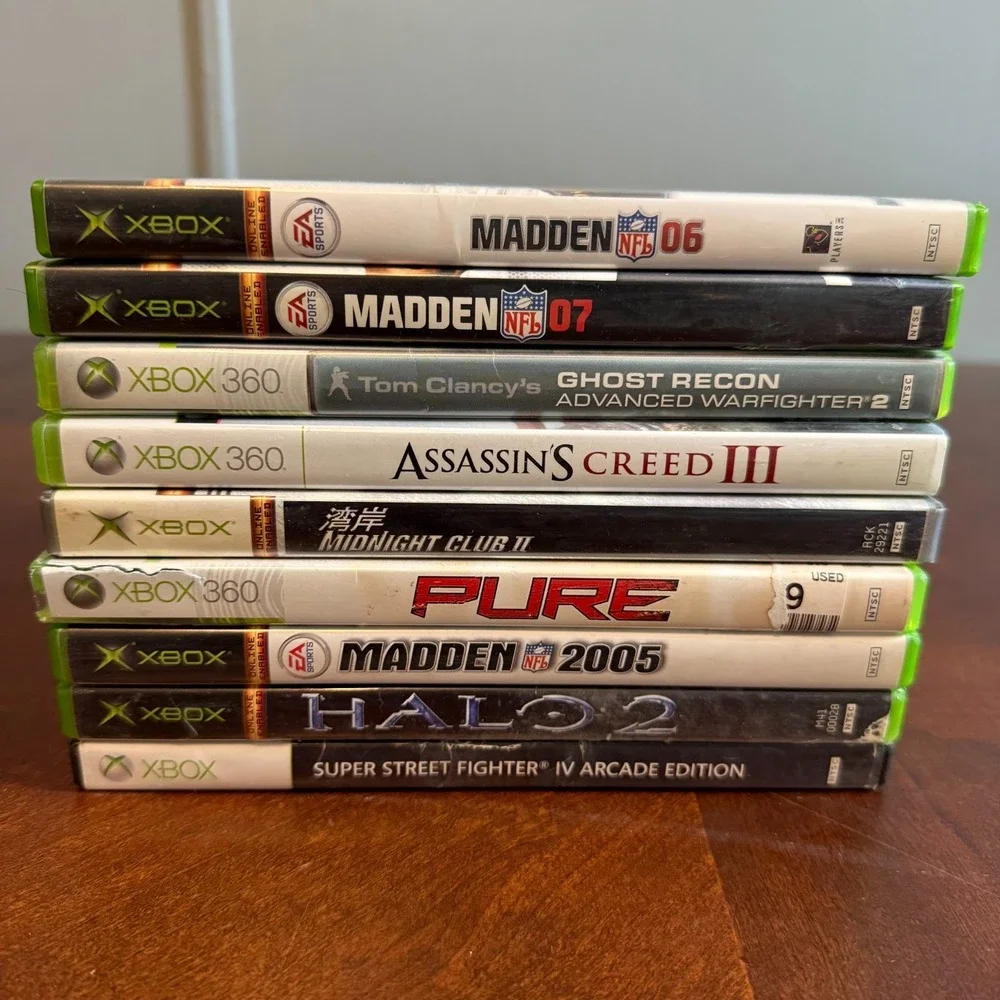 Xbox & Xbox‎ 360 Game Lot 9 Halo 2 Street Fighter Madden Assassin's Creed Mix